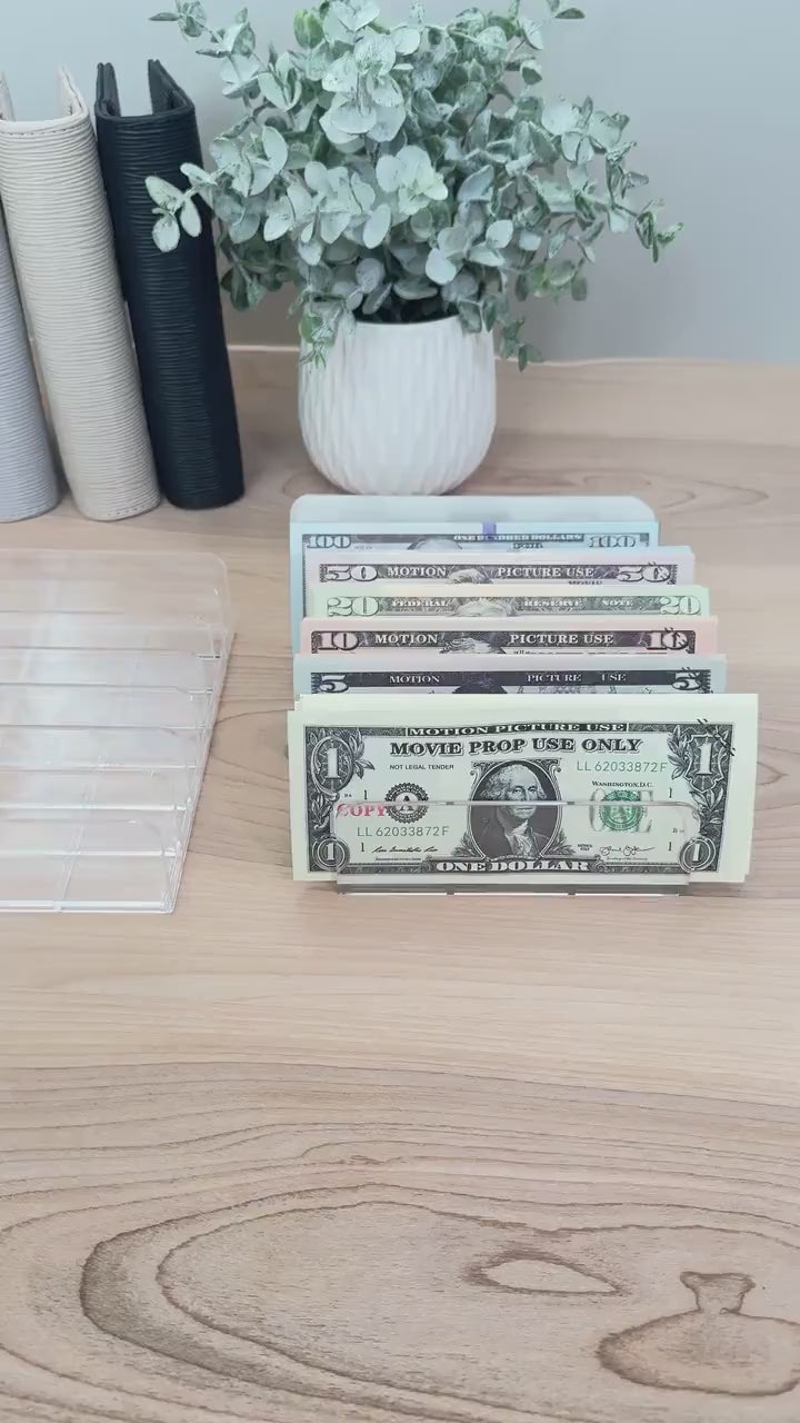 Acrylic Cash Envelope Organizer Tray: Budgeting System, Desktop Storage
