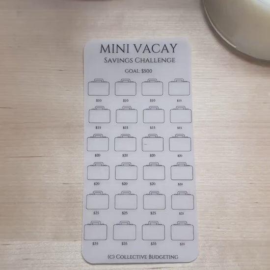 Mini Vacation Savings Challenge: Vellum Laminated Cash Tracker