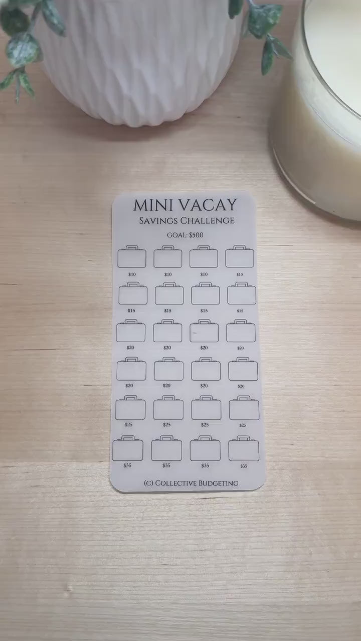 Mini Vacation Savings Challenge: Vellum Laminated Cash Tracker