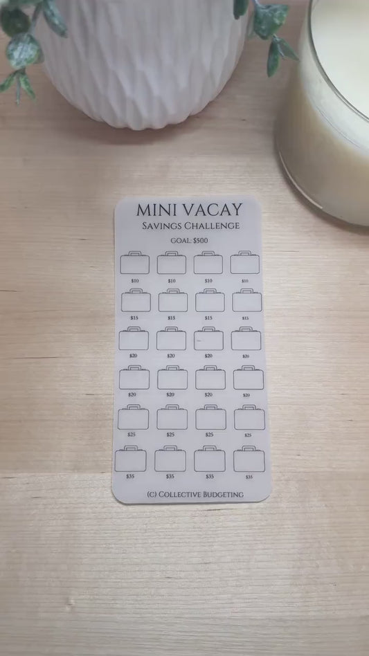 Mini Vacation Savings Challenge: Vellum Laminated Cash Tracker