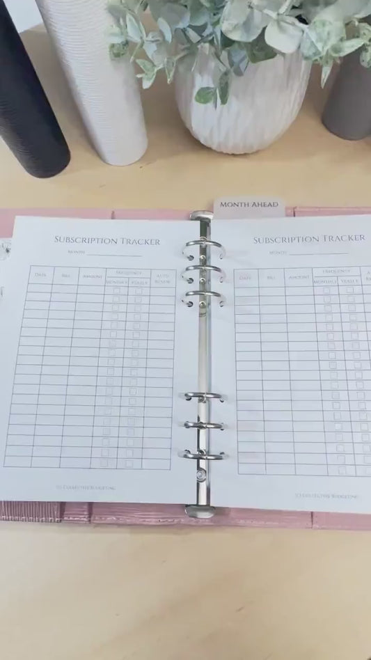 A5 Subscription Tracker Insert: Double-Sided Budget Planner Page