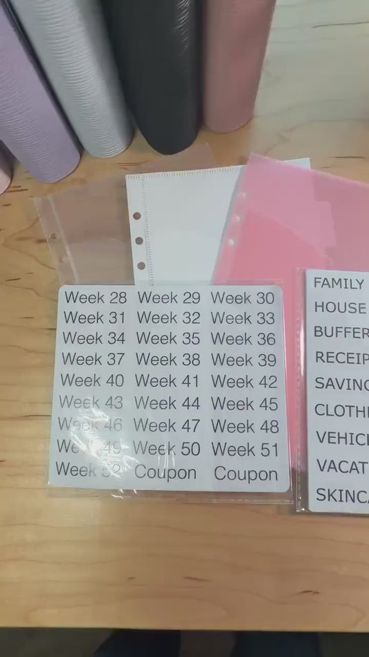 A6 Scalloped Pocket Envelopes | 2-Pocket Binder Inserts | Clear • White • Pink | Reinforced Edges | Cash Stuffing |