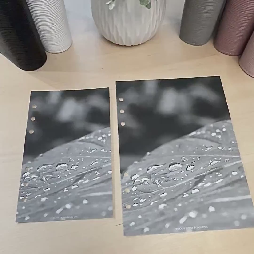 Raindrops on Leaf Budget Binder Dashboard: A5 A6 Cash Stuffing Insert