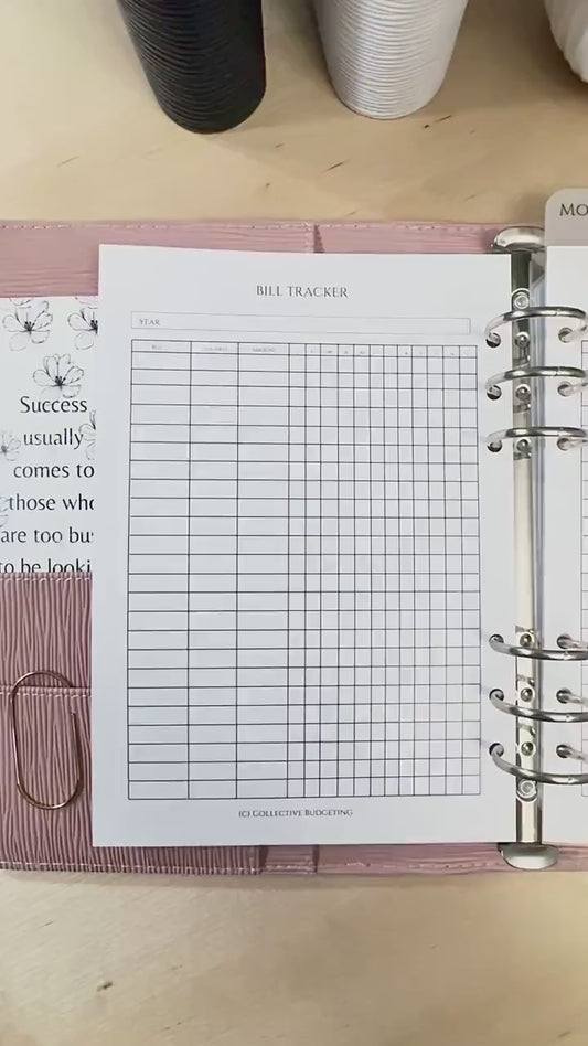 A5 Budget Binder Insert: Bill Tracker, Cash Stuffing Tool