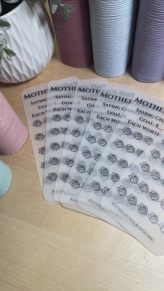 Mother's Day Savings Challenge: Laminated Vellum Cash Tracker