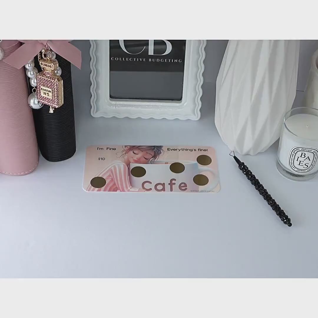 Laminated Savings Challenge Card | Café Anime Cash Envelope Tracker
