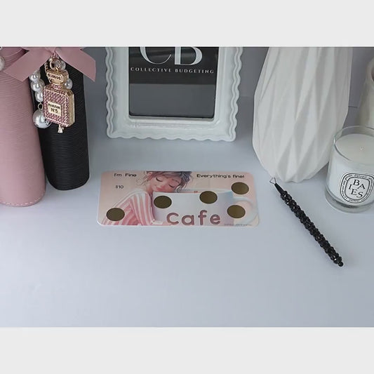 Laminated Savings Challenge Card | Café Anime Cash Envelope Tracker