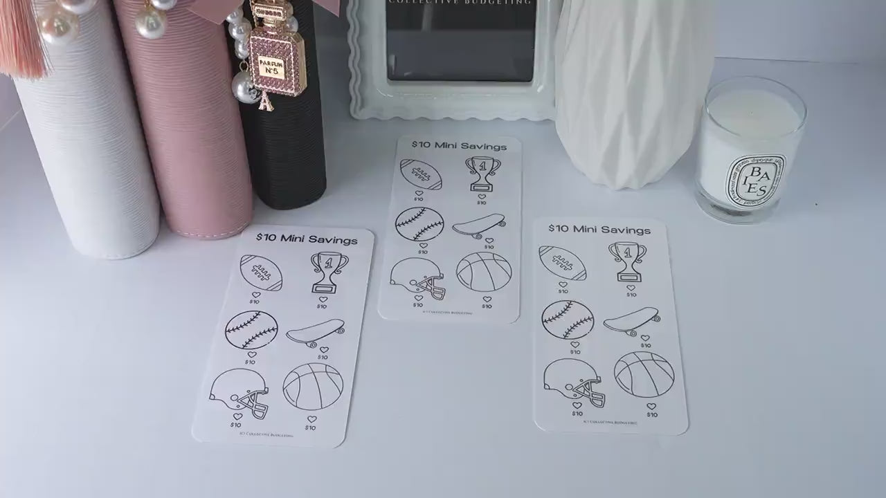 Boys Mini Savings Challenge Cards | Kids Budget Tracker for Binders