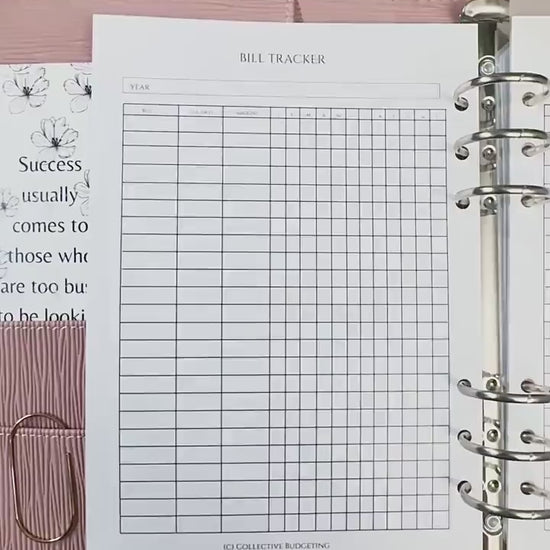 A5 Budget Binder Insert: Bill Tracker, Cash Stuffing Tool