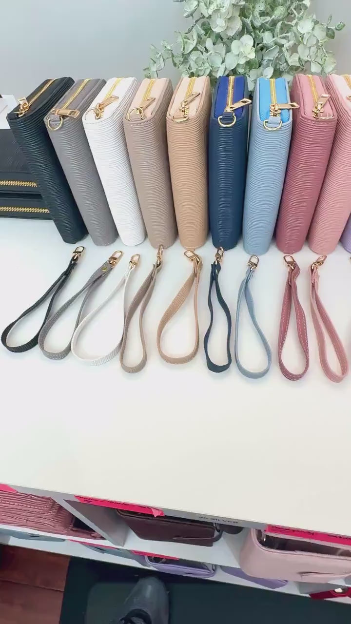 A7 Zippy Leather Budget Wallet: Zipper Closure & Strap