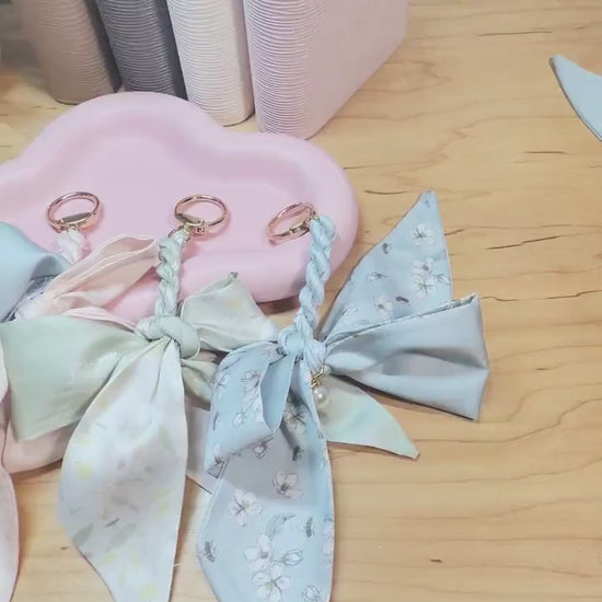 Blue and Green Floral Planner Charms | A5 A6 A7 Budget Binder Charm | Braided Keychain