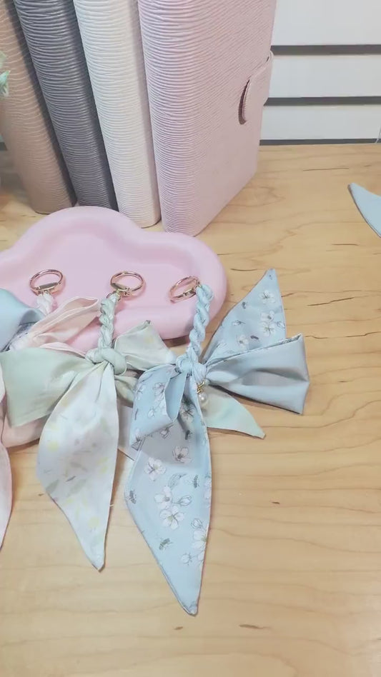 Blue and Green Floral Planner Charms | A5 A6 A7 Budget Binder Charm | Braided Keychain