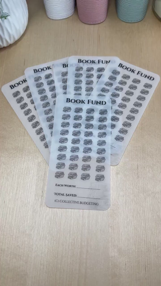 Book Fund Savings Challenge: Laminated Vellum Cash Tracker for A6 Binders