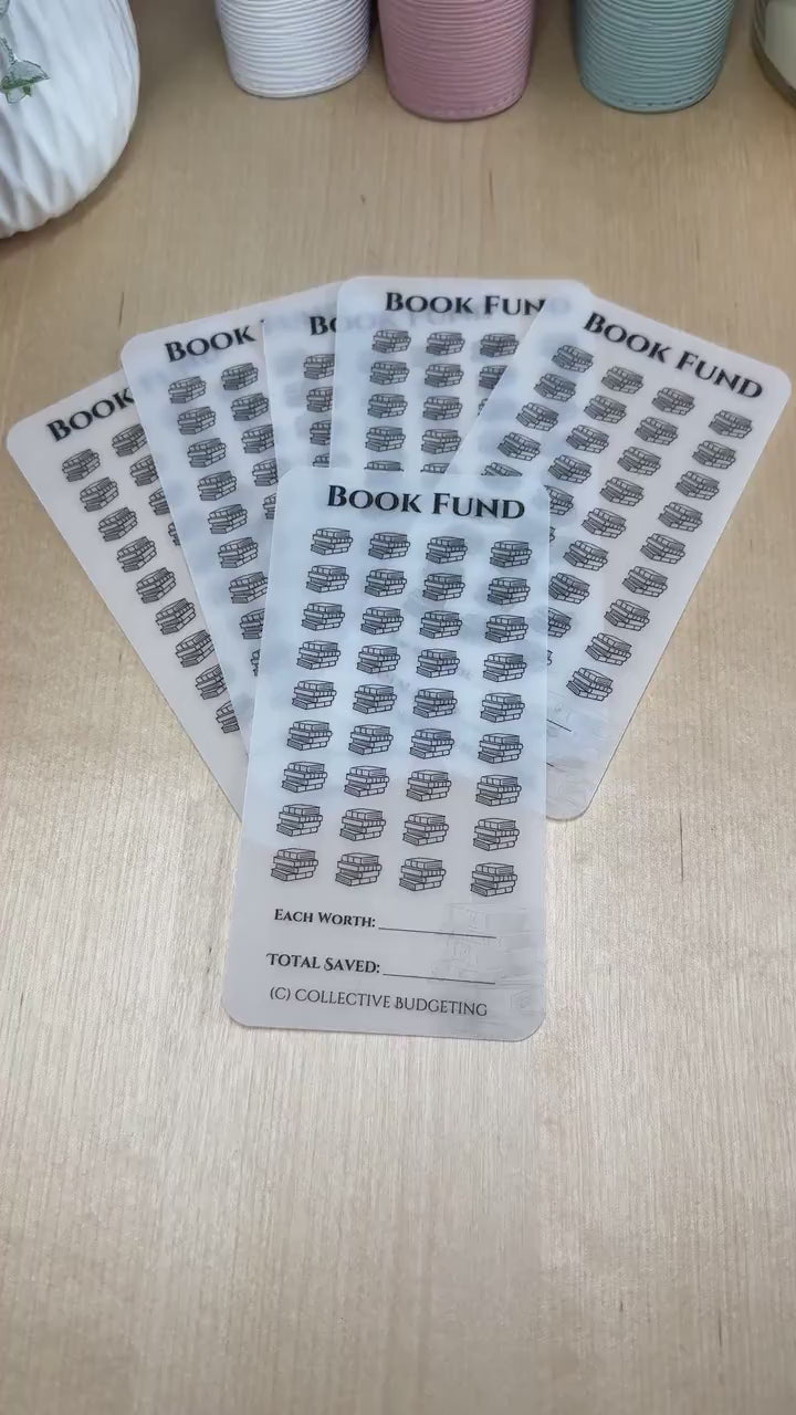 Book Fund Savings Challenge: Laminated Vellum Cash Tracker for A6 Binders
