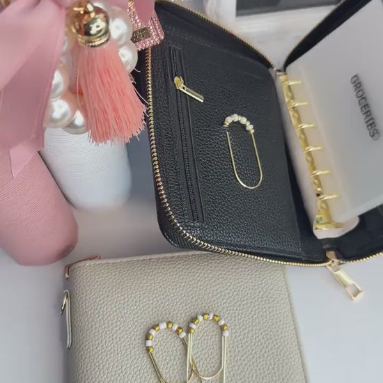 A7 Oversized Litchi  Budget Wallet/Binder: Cash Stuffing Organizer