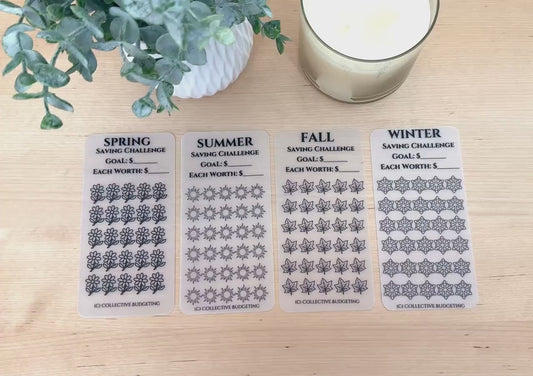 Seasonal Savings Challenge: Cash Envelope Laminated Vellum Budget Tracker