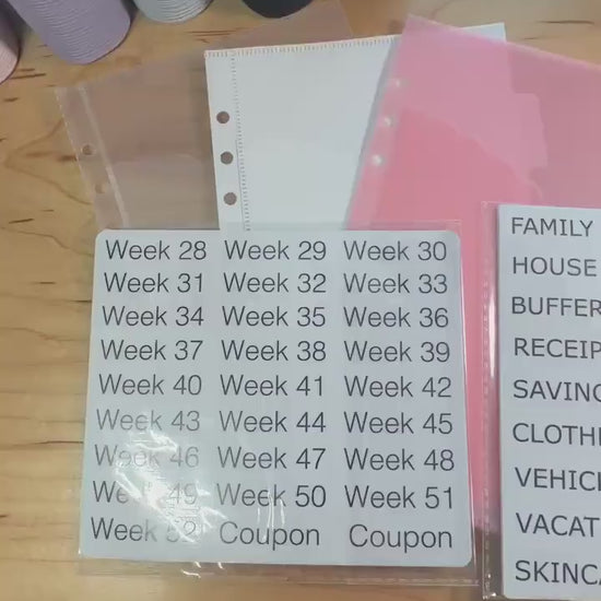 A6 Scalloped Pocket Envelopes | 2-Pocket Binder Inserts | Clear • White • Pink | Reinforced Edges | Cash Stuffing |