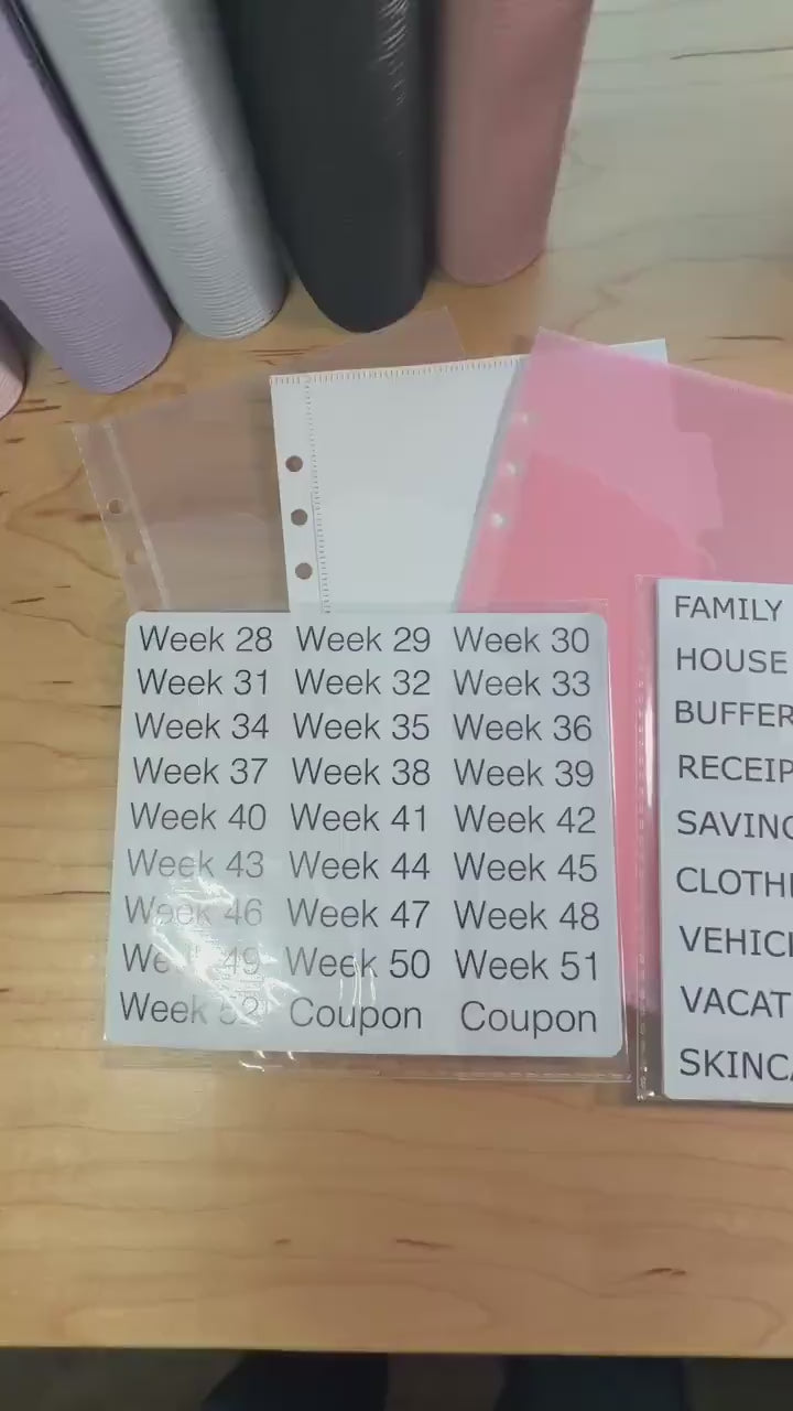 A6 Scalloped Pocket Envelopes | 2-Pocket Binder Inserts | Clear • White • Pink | Reinforced Edges | Cash Stuffing |
