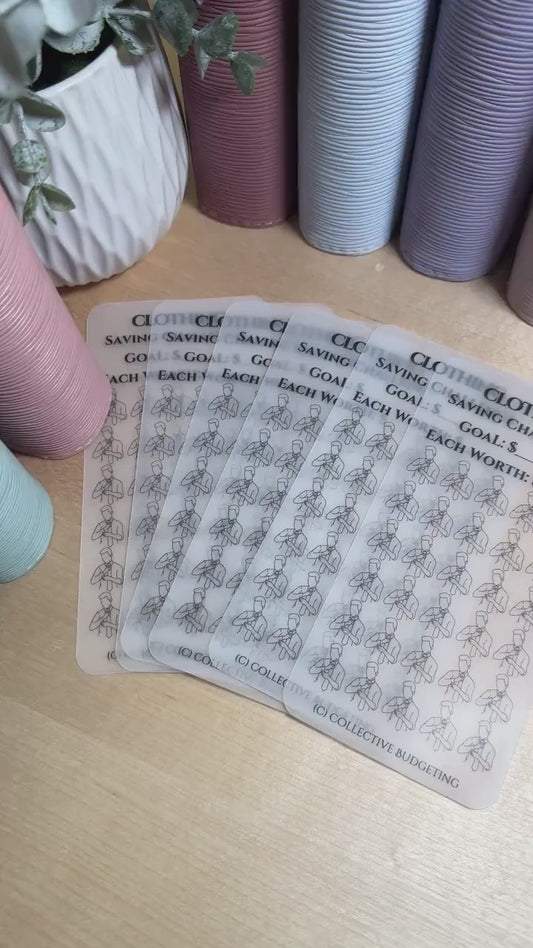 Men's Clothing Fund Savings Tracker: Laminated Cash Envelope Insert