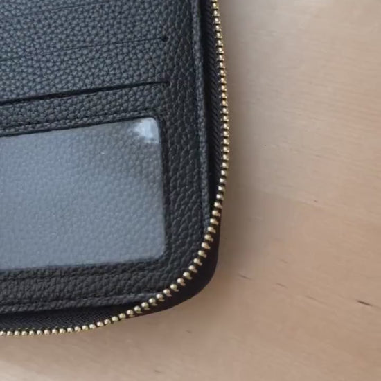 A7 Oversized Litchi Texture Budget Wallet Binder: Cash Stuffing Organizer