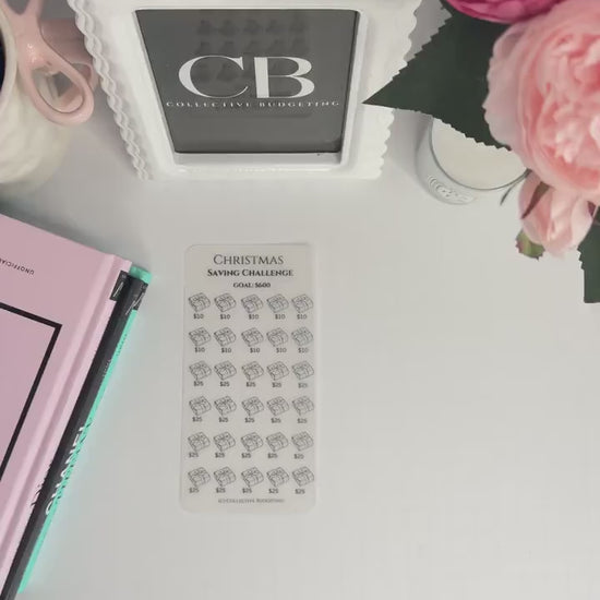 Christmas Packages Savings Challenge: Laminated Vellum Cash Tracker for Budgeting
