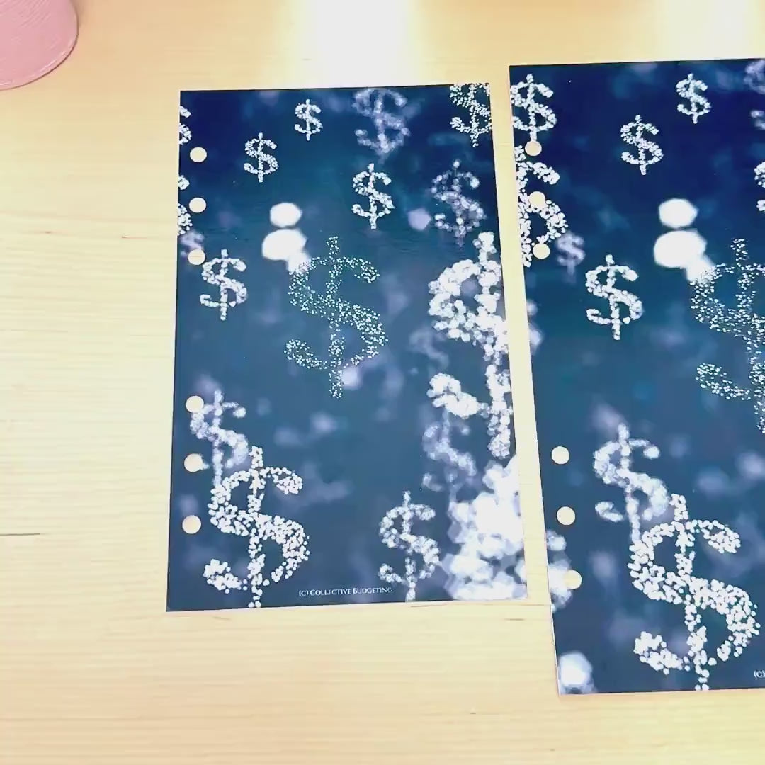 A5 & A6 Dollar Sign Savings Dashboard, Budget Binder, Cash Stuffing Binder Insert