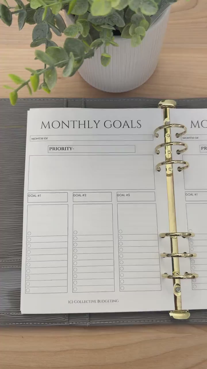 A5 Monthly Planning Insert | Tracker | Cash Stuffing Budget Binder Tool