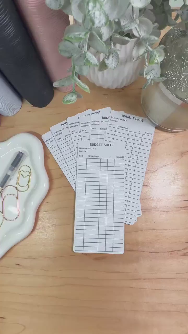 Budget Sheets – Cash Envelope Tracker Inserts | Minimalist Ledger for Cash Stuffing Binders