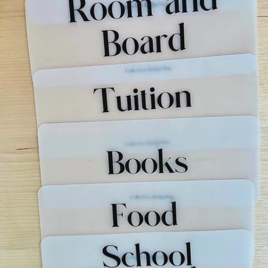 Cash Envelope Inserts: College Budgeting Organizers Laminated Vellum