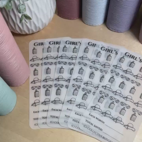 Girls Trip Savings Challenge: Laminated Vellum Cash Tracker