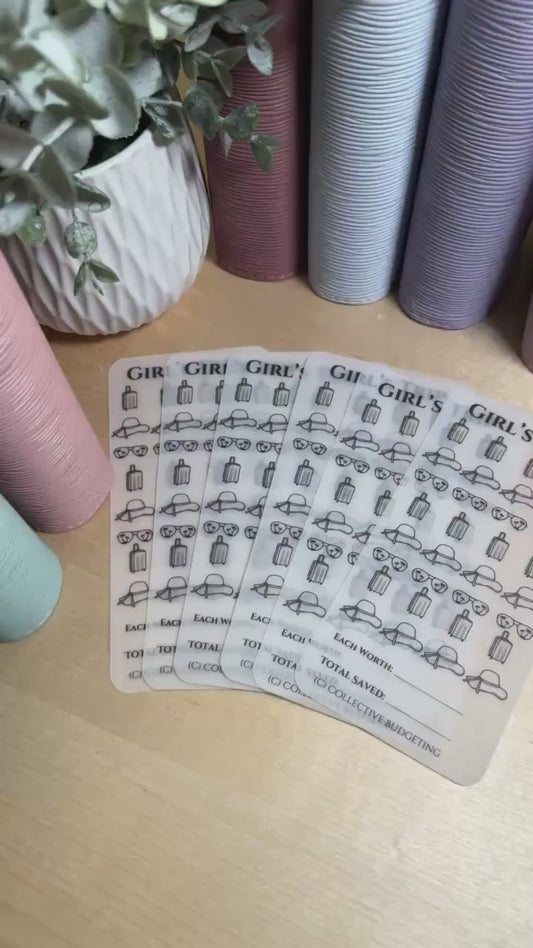 Girls Trip Savings Challenge: Laminated Vellum Cash Tracker