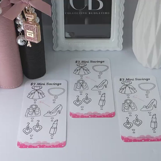 Everything Girlie Mini Savings Challenge Set or Individual | Laminated Budget Tracker Bundle