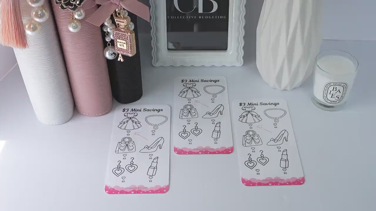 Everything Girlie Mini Savings Challenge Set or Individual | Laminated Budget Tracker Bundle