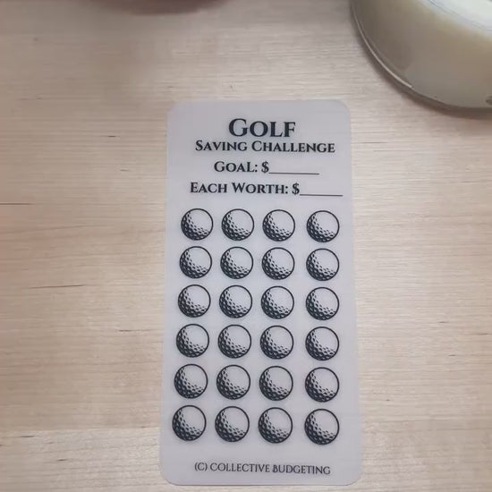 Golf Savings Challenge: Cash Budget Laminated Vellum Tracker