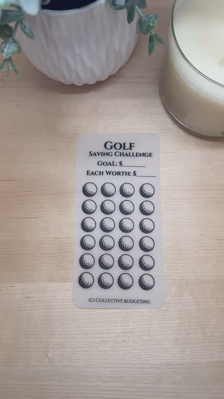 Golf Savings Challenge: Cash Budget Laminated Vellum Tracker