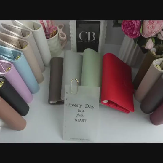 A6 Pebble Binder Bundle with Dashboard and Planner Paperclip
