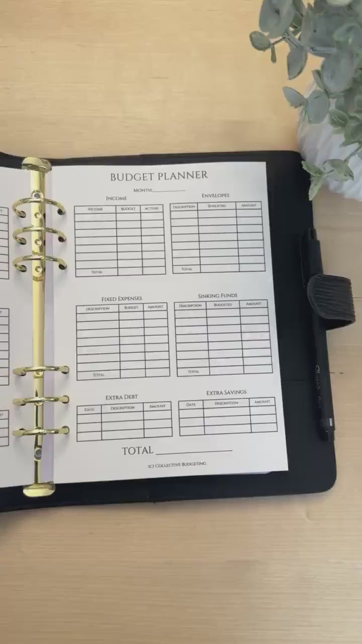 A5 Budget Planner Insert: Monthly Income & Savings Tracker