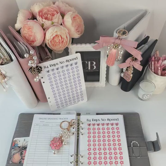 84 Days No Spend Savings Challenge | Laminated Cash Stuffing Tracker | Pink or Purple
