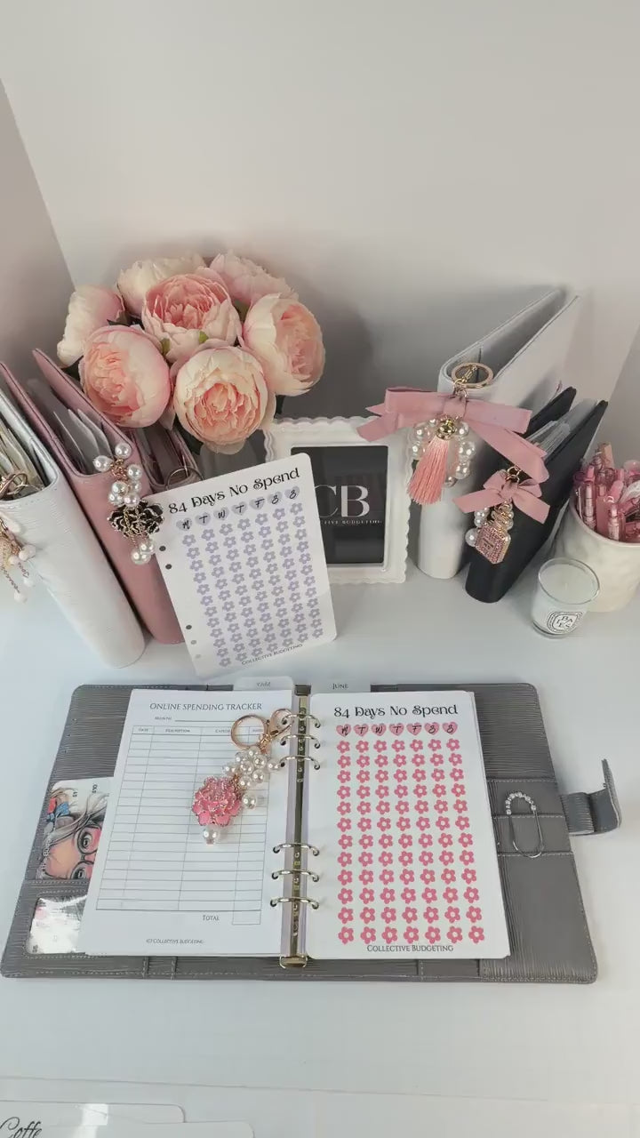 84 Days No Spend Savings Challenge | Laminated Cash Stuffing Tracker | Pink or Purple